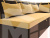 Кухонный диван Метро с углом справа (Желтый\коричневый)