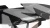 Стол обеденный раздвижной Бергамо Тип 1  Черный муар, Стекло матовое черный мрамор