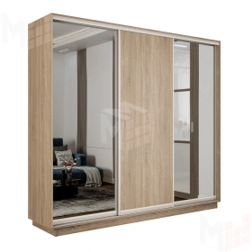Шкаф-купе Экспресс трио 2 зеркала 2400 (Сонома)