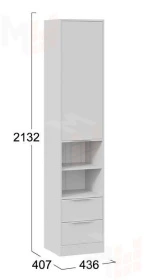 Шкаф комбинированный Марли - 403.005.000 Белый