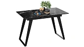 Стол обеденный Техно Черный муар, Стекло глянцевое черный мрамор Стол обеденный Техно Черный муар, Стекло глянцевое черный мрамор