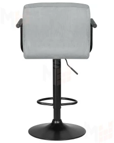 Стул барный DOBRIN KRUGER ARM BLACK (серый велюр (MJ9-75))