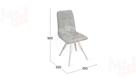 Стул Аспен К3 Белый матовый, Велюр Duna Silver