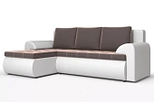 Угловой диван Ванкувер (левый)  Белый, Коричневый