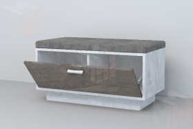 Обувница Об-1  ПД Эго  Бетон Светлый/Камень Темный