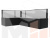 Кухонный угловой диван Кристина левый 
угол (Черный\Белый)