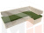 Кухонный угловой диван Омура правый угол (Зеленый\Бежевый)