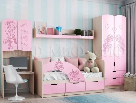 Кровать Юниор-3 (1,6) розовый