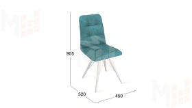 Стул Аспен К3 Белый матовый, Велюр Wellmart Indigo