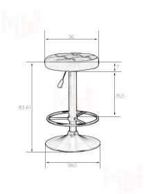 Табурет барный DOBRIN BRUNO GOLD (бежевый велюр (MJ9-10))