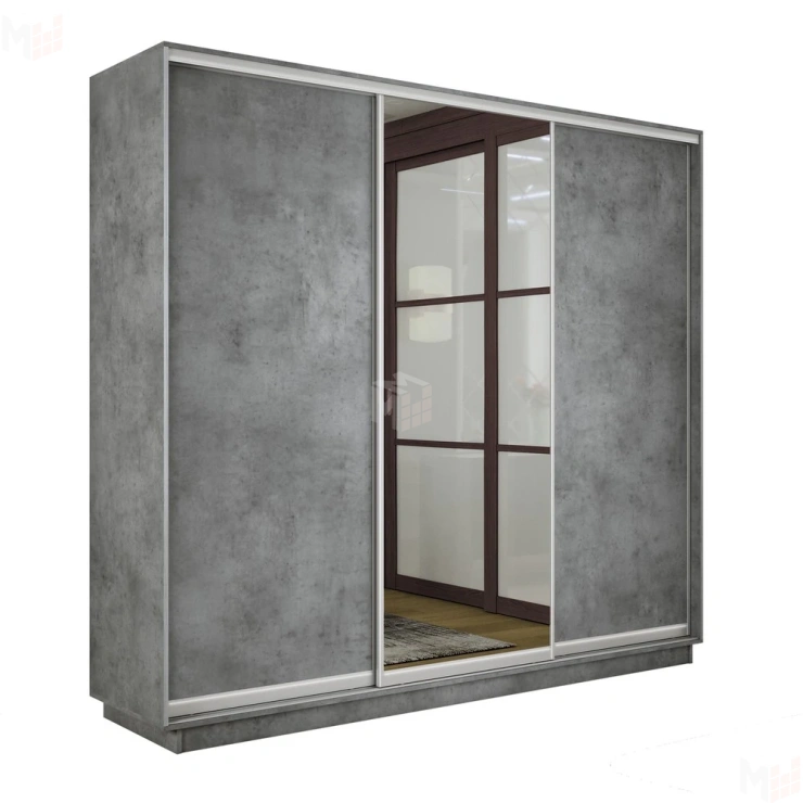 Шкаф-купе Экспресс трио 1 зеркало 2100 (Бетон)
