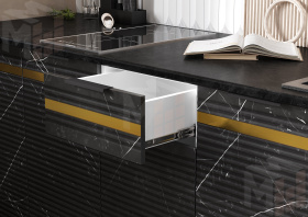 Кухонный гарнитур Милена 2,0 (мрамор белый/мрамор блэк)