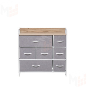 Комод Leset Ноа 7 ящ., Каркас Белый, Светло-серый (Белый/Светло-серый)