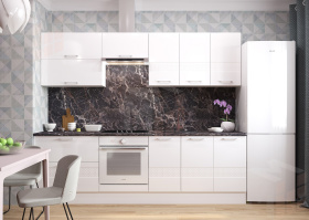 Кухня Люкс 2,6 (белый глянец)