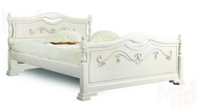 Кровать Людмила 16 Ясень жемчужный с патиной 1200х2000