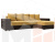 Угловой диван Дубай правый угол (Желтый\коричневый)