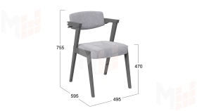 Стул Гонконг 2 - N-242 Графит, №210 Велюр Jercy silver