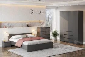 Кровать Денвер 1,6 Графит серый