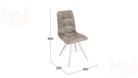 Стул Аспен К3 Белый матовый, Велюр Wellmart Latte