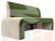Кухонный прямой диван Кармен (Бежевый\Зеленый)