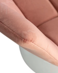 Стул барный DOBRIN TAILOR WHITE (пудрово-розовый велюр (MJ9-32))