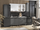 Кухня Монако 1,6 комп №1 Белый софт/Графит софт