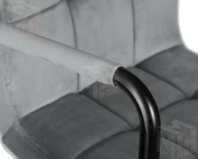 Стул барный DOBRIN KRUGER ARM BLACK (серый велюр (MJ9-75))