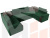 П-образный диван Николь (Зеленый\Коричневый\Коричневый)