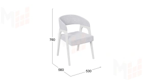 Кресло Техас 1 - W-101 Белый матовый, тк. №210 Велюр Jercy silver