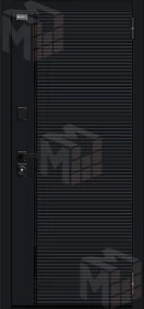 Входная металлическая дверь Лайнер-3 Total Black/Off-white