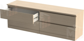 Комод Varma 4D шпон беленый дуб