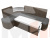 Кухонный угловой диван Тефида левый угол (Серый\Коричневый)