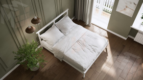 Кровать из массива Войвыв 160*200 белая