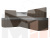 Кухонный угловой диван Тефида левый угол (Серый\Коричневый)