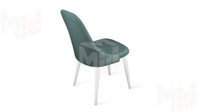 Стул Франк (конус) исп. 2 - ДП2-30 Белый матовый/Микровелюр Madera Aquamarine (аквамарин)