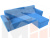 Угловой диван Амстердам Лайт правый угол (Голубой)