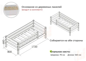 Детская кровать Соня 1600 (лаванда)