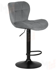 Стул барный DOBRIN BARNY BLACK (серый велюр (MJ9-75))