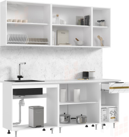 Кухонный гарнитур Милена 2,0 (мрамор белый софт)