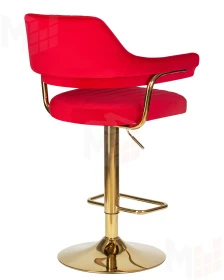 Стул барный DOBRIN CHARLY GOLD (красный велюр (MJ9-45))