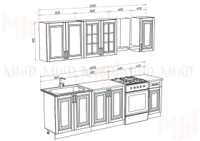 Кухня Престиж 2,0/900 комп.№3 Жемчуг шервуд