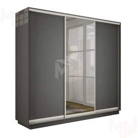 Шкаф-купе Экспресс трио 1 зеркало 2400 (Серый диамант)