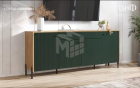 Комод Оливия (дуб крафт/браш мени грин) ножки металл