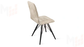 Стул Аспен К3 Черный муар, Велюр Wellmart Dark Beige