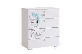 Комод  Гламур белый/белый глянец