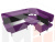 Кухонный угловой диван Альфа правый угол (Фиолетовый)