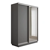 Шкаф-купе Оптим 2-х дверный 1 секция (ЛДСП, Зеркало) 120 см. 1 штанга, 6 полок, 2 ящика