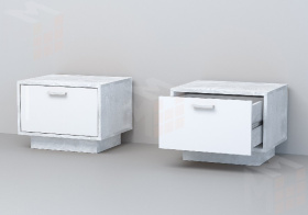 Тумба Т-5 ПД Эго Бетон Светлый/Белый Глянец