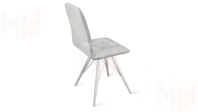 Стул Аспен К3 Белый матовый, Велюр Duna Silver