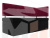 Кухонный прямой диван Стоун с углом правый (Черный\Бордовый)